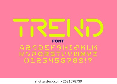 Modern style font, alphabet letters and numbers vector illustration
