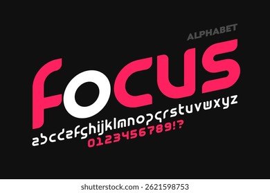 Modern style font, alphabet letters and numbers vector illustration