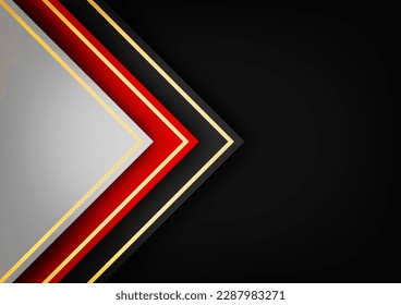 Modern style frame triangle presentation gold line vector background. vector illustration.