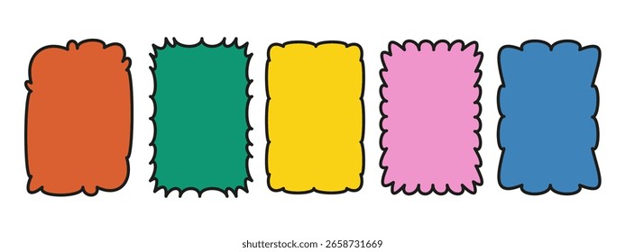 Marcos de estilo moderno. Lugar para el texto. Vieiras, burbujas de discurso onduladas, fondos. Diseño para la tarjeta, cita, cartel. 