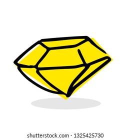Modern style freehand vector drawing of precious stone.