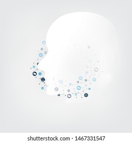 Modern Style Futuristic Machine Learning, Artificial Intelligence, Cloud Computing and IoT Networks Design Concept with Connected Icons, Network Mesh