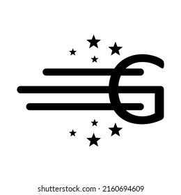 modern style g and stars logo icon