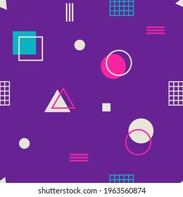 Modern style geometric abstract seamless vector pattern design. Memphis style. 
