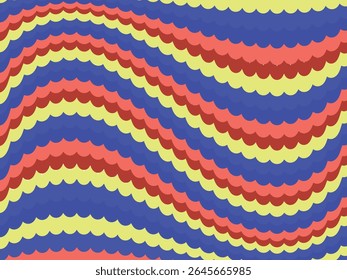 Modern style of geometric colorful hand-drawn wave line zigzag background illustration