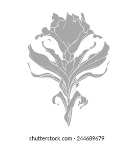 Modern style gray flower. Element for design. Vector illustration.