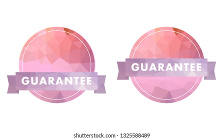 Modern style guarantee seal or stamp with geometry polygon design isolated on white.