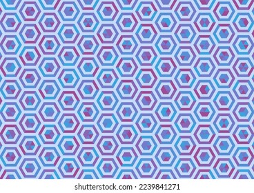 Moderner Stil. Hexagon, willkürlicher Farbhintergrund. Nahtloses Vektormuster.