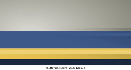 Modern Style Horizontal Lines Pattern, Grey, Blue, Yellow Colored Banner Template, Background, Header, Cover, Multi Purpose Vector Design for Your Business with Copyspace, Place, Room for Your Text