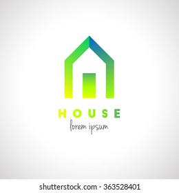 Modern style house logo. Real estate design element.