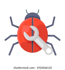 
Modern style icon of bug fixing, editable vector 