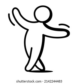 A modern style icon of dancing guy 

