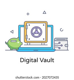 Modern style icon of digital vault 