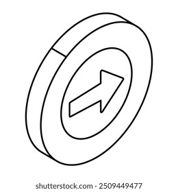 Modern style icon of direction arrow