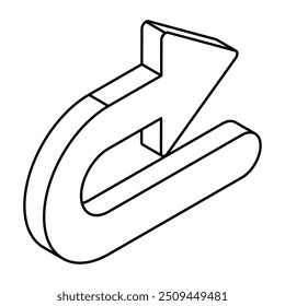 Modern style icon of direction arrow
