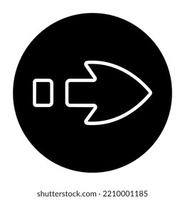 Icono de estilo moderno de flecha hacia delante