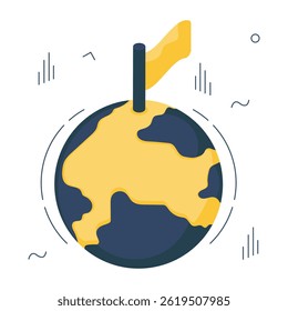 Ícone de estilo moderno do globo, ícone isométrico