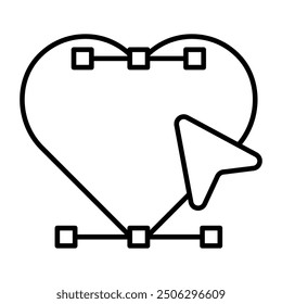      Modern style icon of heart selection tool 