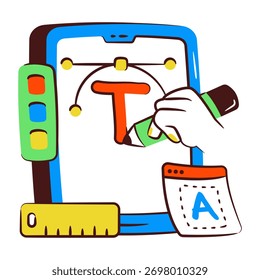Icono de estilo moderno de la herramienta de texto