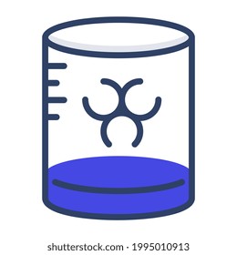Un ícono de estilo moderno con un vaso de agua tóxico