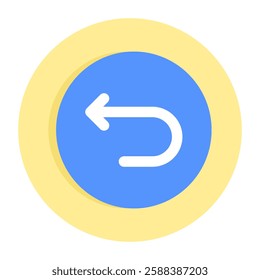 Modern style icon of turn left arrow