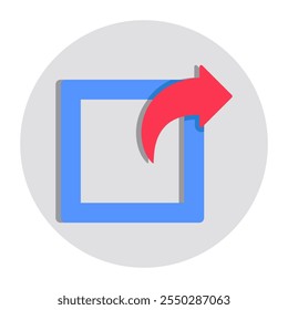 Modernes Stil-Symbol des Rechtsabbiegens
