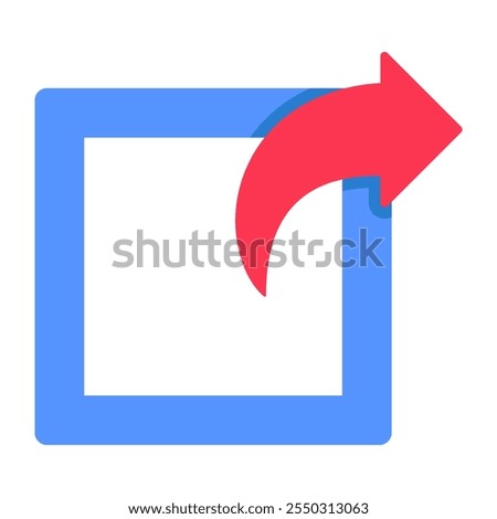 Modern style icon of turn right arrow