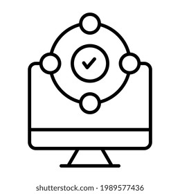 Un icono de estilo moderno de red verificada