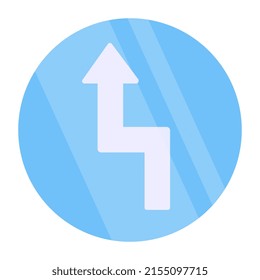 Modern style icon of zigzag right arrow
