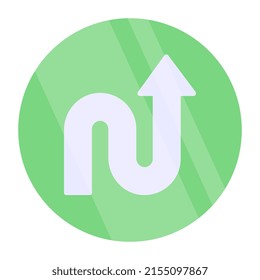 Modern style icon of zigzag right arrow