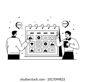 Moderne Illustration des Inhaltsplans 