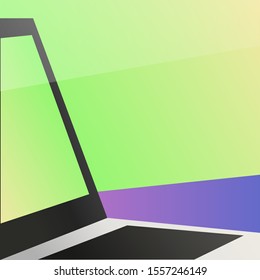 Modern style illustration of laptop. Computer illustration. Netbook illustration. Gradient color. Flat illustration.