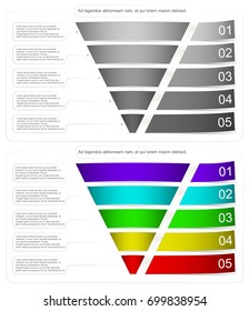 Modern style infographic funnel vector illustration can be used for layout diagram business step options banner web design
