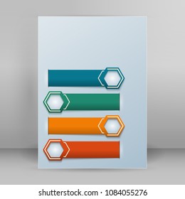 Modern style infographics designs elements horizontal banner on grey background. Abstract shape. Vector illustration eps 10 for info graphic, web presentation, booklet page template