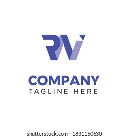 Estilo moderno letra inicial plantilla de logotipo R y W
