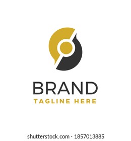 Modern style initial letter S split in the middle logo template