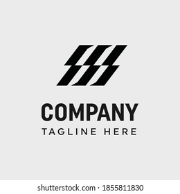 Modern style initial three letter S shape as strong stripes logo template