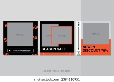 Plantilla de instagram de estilo moderno. Conjunto de diseños de plantillas de banners de ventas. Ilustración vectorial.