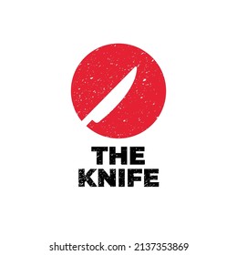 Modern style knife logo design inspiration.