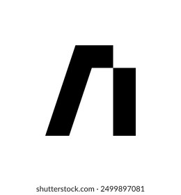 Modern style letter A logo. Black Color.