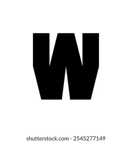 Modern style letter W logo with black color on a white background. Isolated.