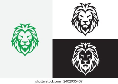modern style lion head for education white logo sample design art