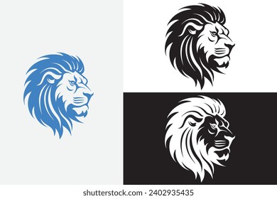 modern style lion head for education white logo sample design art