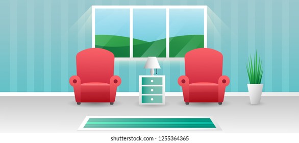 modern style living room interior concept vector design