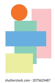 Modern style minimal geometric abstract art, bold colors