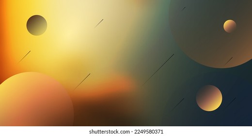Modern Style Minimalist Background, Header or Banner Design with 3D Cosmic Scene: Planets, Nebula, Comets - Multi Purpose Creative Wide Scale Template for Web with Copyspace in Editable Vector Format
