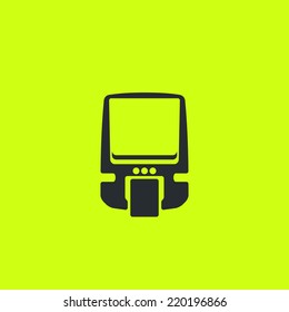 Modern style monorail rapid transit. Front view, flat icon. For maps, schemes, applications and infographics. 
