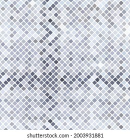 Modern style mosaic pattern. Neutral calm shades of gray. An ornament for interior design, kitchen, bathroom tiles, living room or home and garden accessories. Vector illustration.