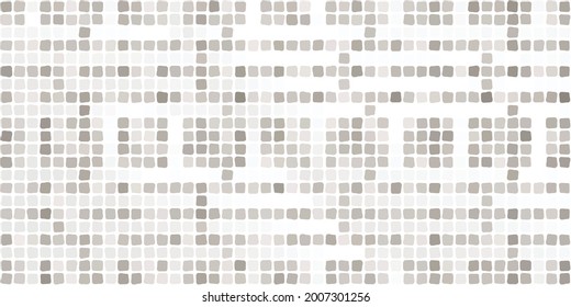 Modern style mosaic pattern. Neutral calm shades of gray. An ornament for interior design, kitchen, bathroom tiles, living room or home and garden accessories. Vector illustration.