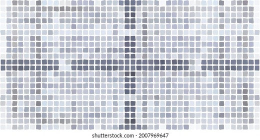 Patrón de mosaico de estilo moderno. Tonos grises neutros y tranquilos. Un adorno para el diseño interior, cocina, baldosas de baño, sala de estar o accesorios para casa y jardín. Ilustración vectorial.
